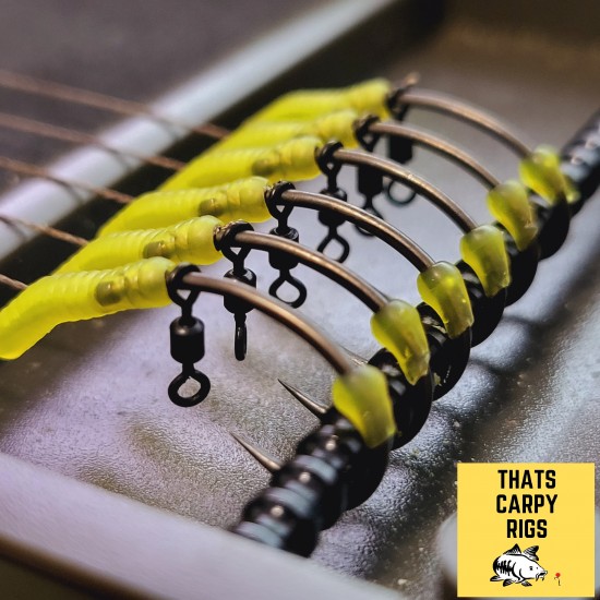 Korda Solidz PVA Rig - Pre-Tied Carp Fishing Rig, Wide Gape Barbless Size 6, 18lb Braid, 4.5"